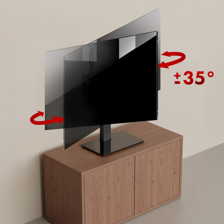 Support TV universel Maclean, pour meuble RTV, support, max. 40kg, max. VESA 400x400, réglage de la hauteur et de l'angle, pour TV 32-65", MC-1240