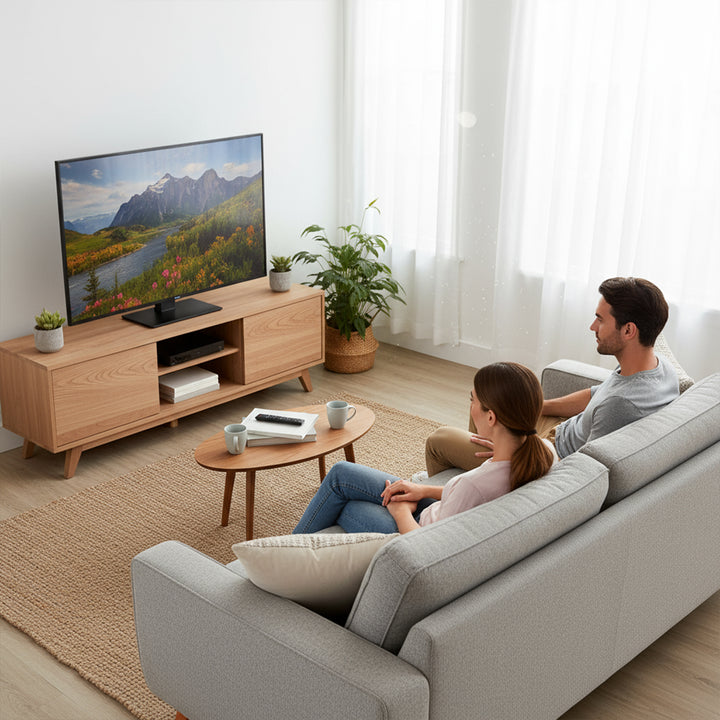 Support TV universel Maclean, pour meuble RTV, support, max. 40kg, max. VESA 400x400, réglage de la hauteur et de l'angle, pour TV 32-65", MC-1240