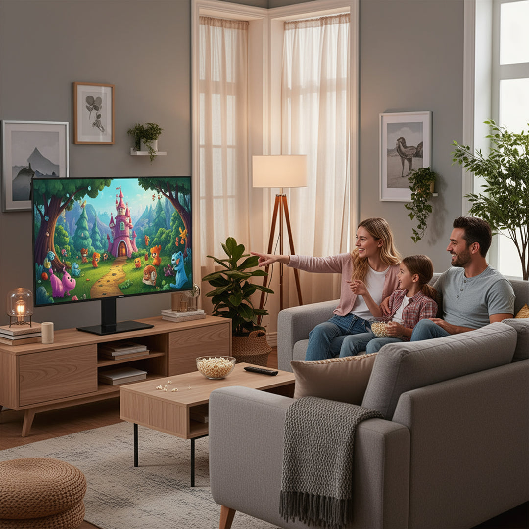Support TV universel Maclean, pour meuble RTV, support, max. 40kg, max. VESA 400x400, réglage de la hauteur et de l'angle, pour TV 32-65", MC-1240