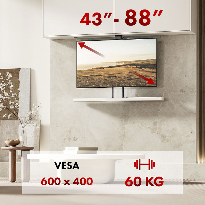 Poignée électrique pour plafond et sol, tirette Maclean, 43''-88'', VESA 600x400, max 60kg, 100-240V AC,50/60Hz