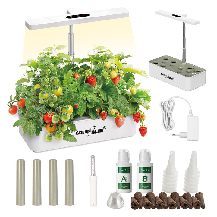 GreenBlue Smart Indoor Plant Growing System, SMART Pot, 4L Inhoud, voor 12 Planten, Full Spectrum LED, GB133