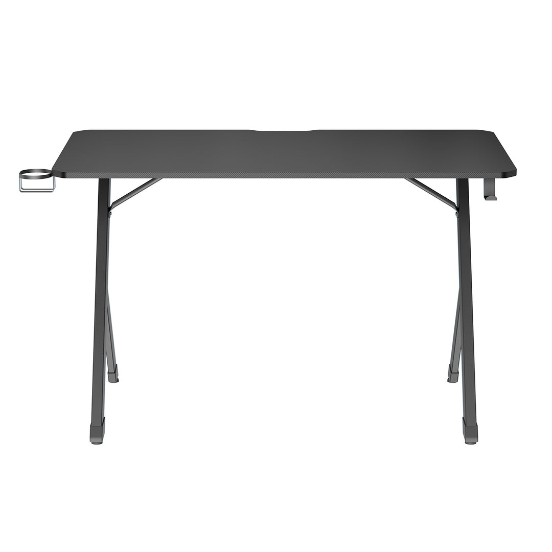 NanoRS gaming bureau, zwart, met headsethouder en bekerhouder, max. 75 kg, afmetingen 1200x600x750mm, RS101