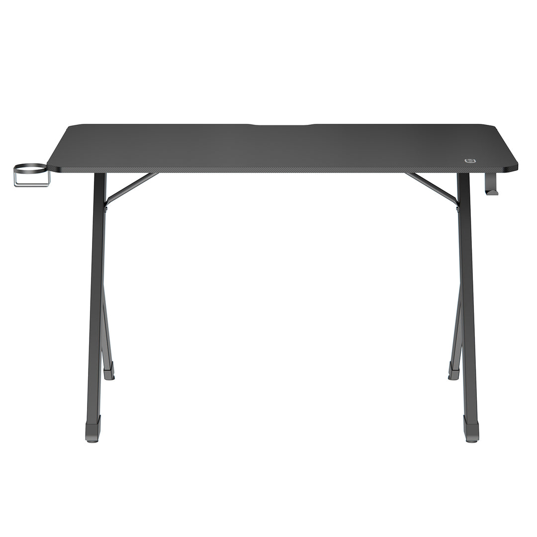 NanoRS Gaming Desk, Zwart, met Koptelefoon en Bekerhouder, RGB Achtergrondverlichting, Max. 75kg, Afmetingen 1200x600x750mm, RS102