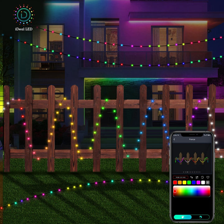 Eclairage extérieur Rabalux, guirlande LED RVB, IP44, Wi-Fi, Bluetooth, Biri