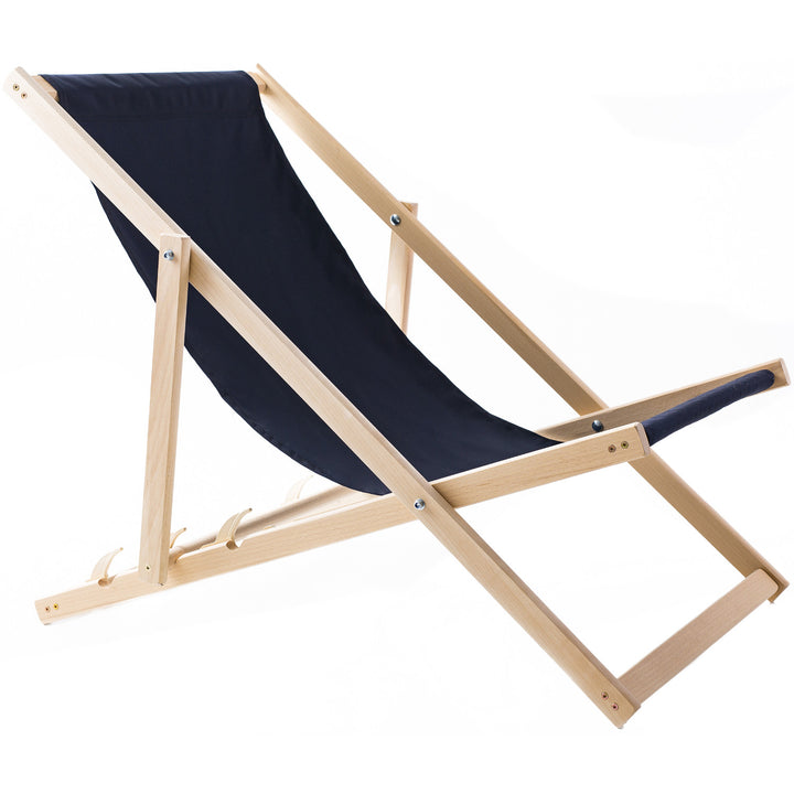 Ensemble de quatre chaises longues, bleu foncé, Woodok, assemblées