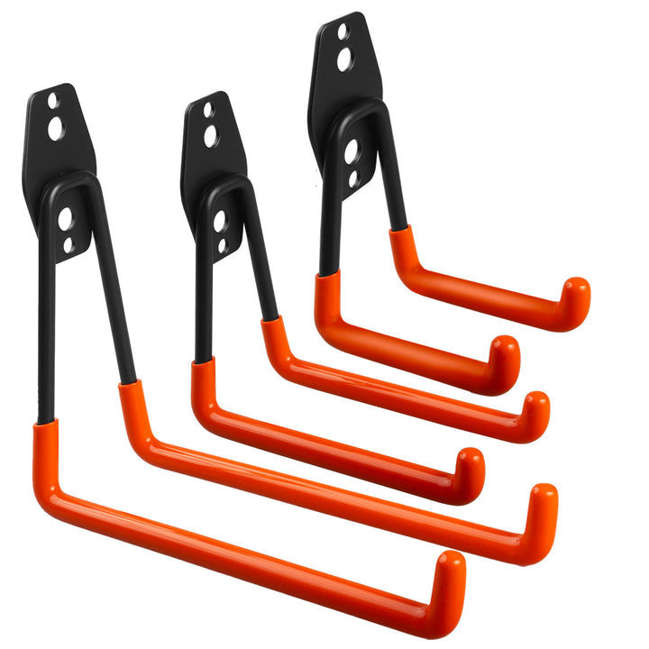 Support mural Maclean pour garage, pour pneus, outils de jardin, échelle, tuyaux. acier, charge max 70kg, MC-442 + MC-443 charge max 50kg + MC-444 charge max 25kg