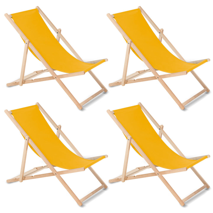 GreenBlue GB183 chaise longue classique en bois de hêtre, 4 pièces