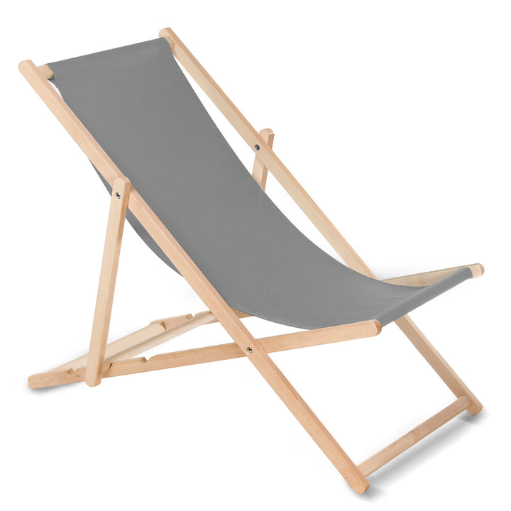 GreenBlue GB183 chaise longue classique en hêtre gris, 4 pièces
