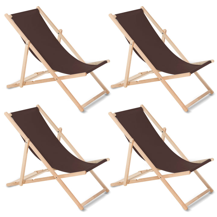 GreenBlue GB183 chaise longue classique en hêtre brun, 4 pièces