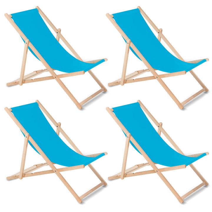 GreenBlue GB183 chaise longue classique en hêtre bleu, 4 pièces
