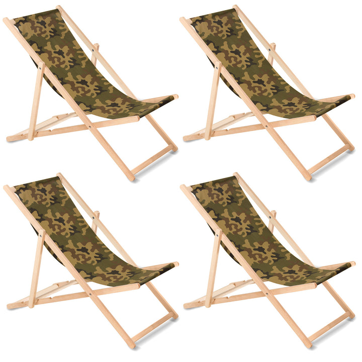 GreenBlue GB183 chaise longue classique en bois de hêtre vert maroquin, 4 pièces