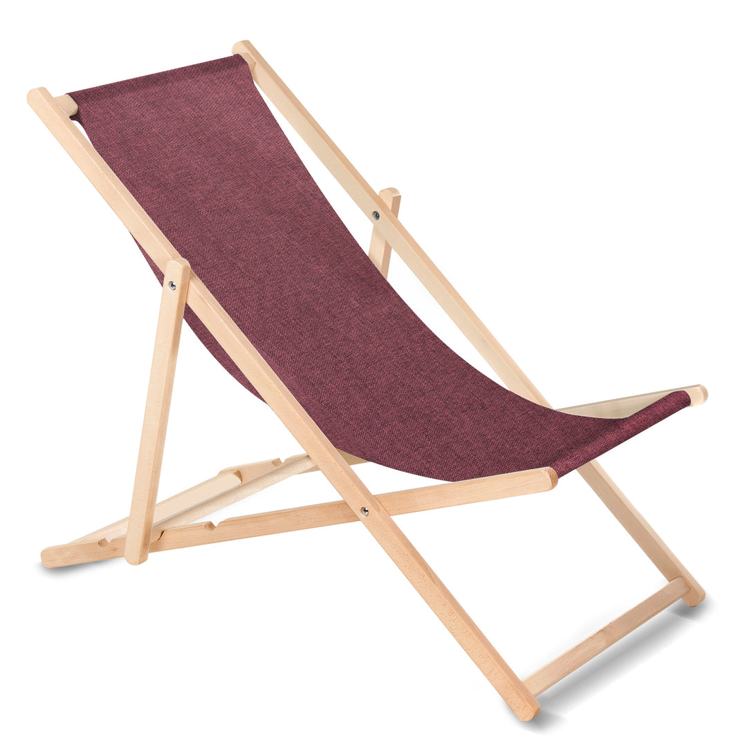 GreenBlue GB183M chaise longue classique en hêtre mélangé bordeaux, 4 pièces