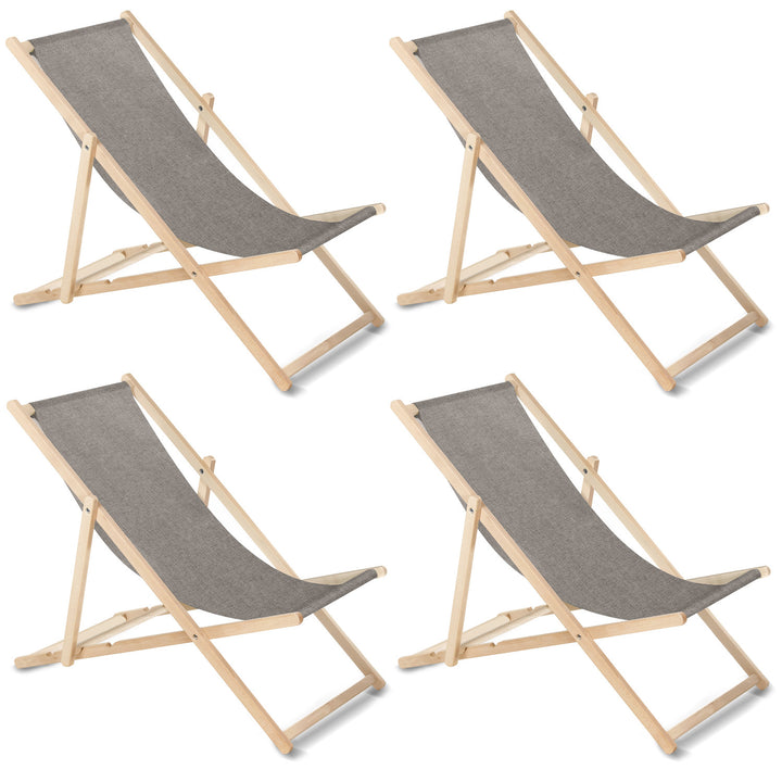 GreenBlue GB183M chaise longue classique en hêtre gris mélangé, 4 pièces