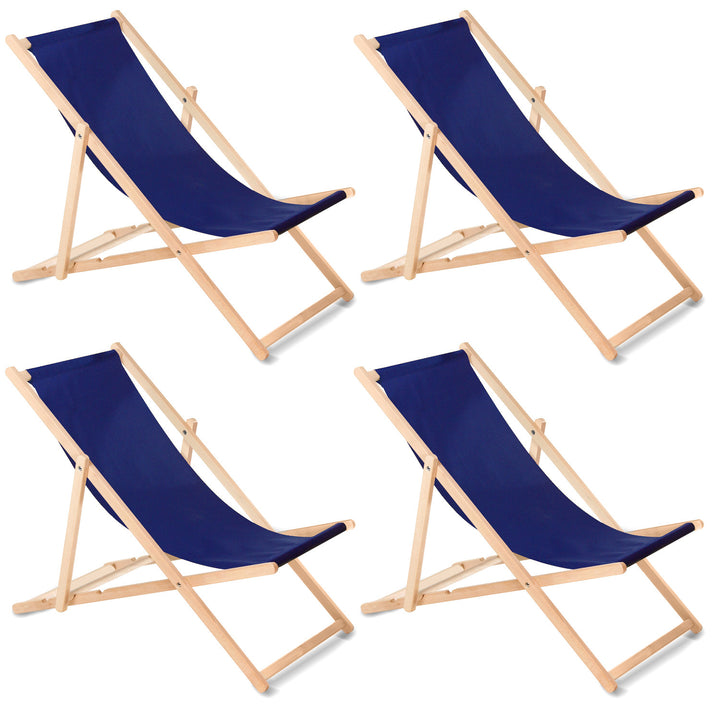 GreenBlue GB183 chaise longue classique en bois de hêtre, 4 pièces