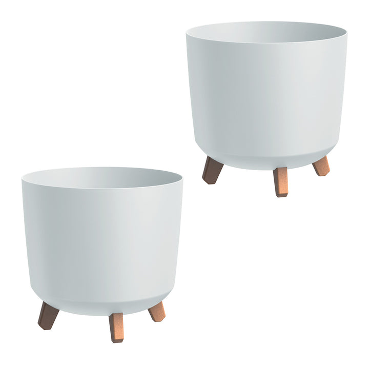 Pot de fleurs Prosperplast, sur pieds, insert d'irrigation, hauteur 28,5cm, blanc, Gracia Tubus, set de 2 pièces