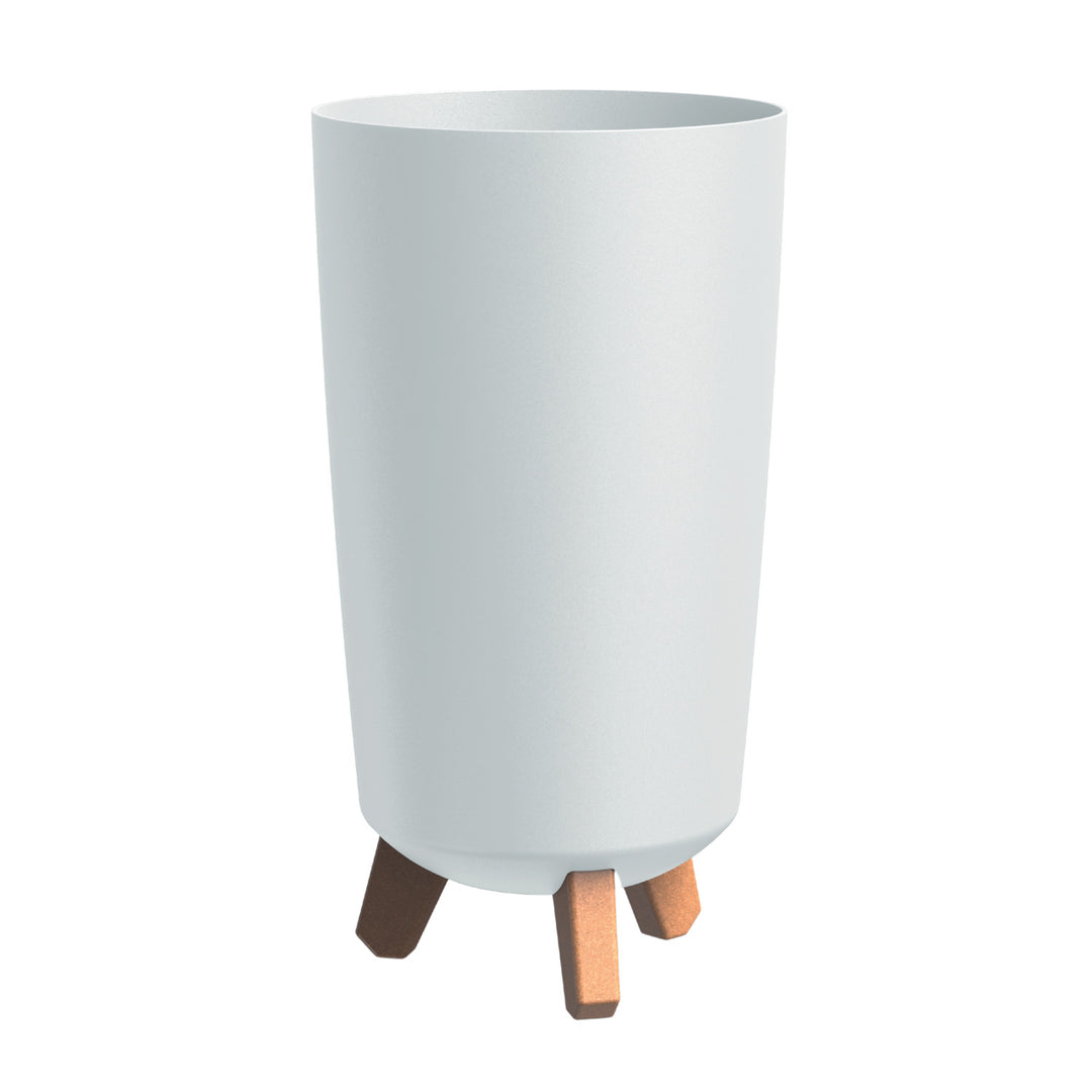 Pot de fleurs en Prosperplast, diamètre 195mm, hauteur 365mm, sur pieds, blanc, Gracia Tubus Slim, set de 3 pièces