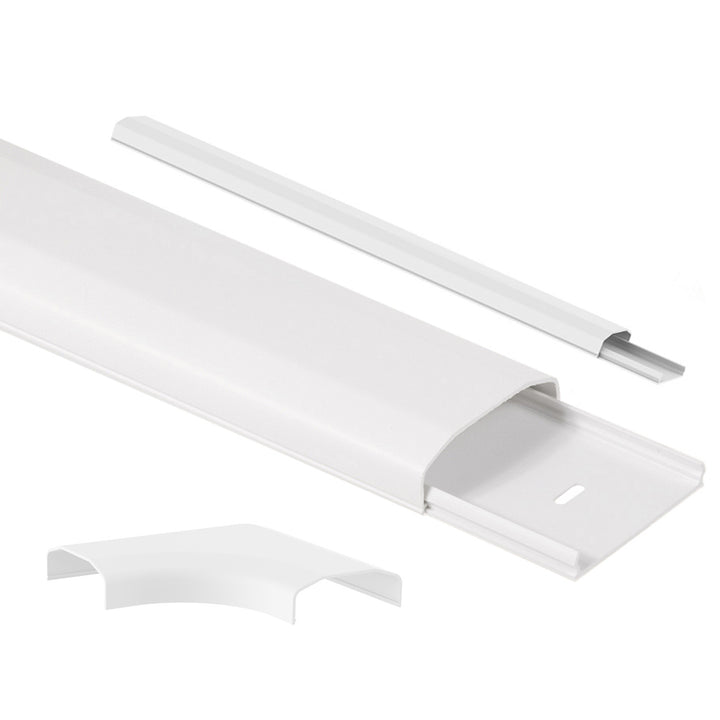Cache-câble Maclean, système plastique 60x20x750mm, MC-695 W + cache-câble d'angle Maclean MC-697 W 127x127x21.5 mm système plastique