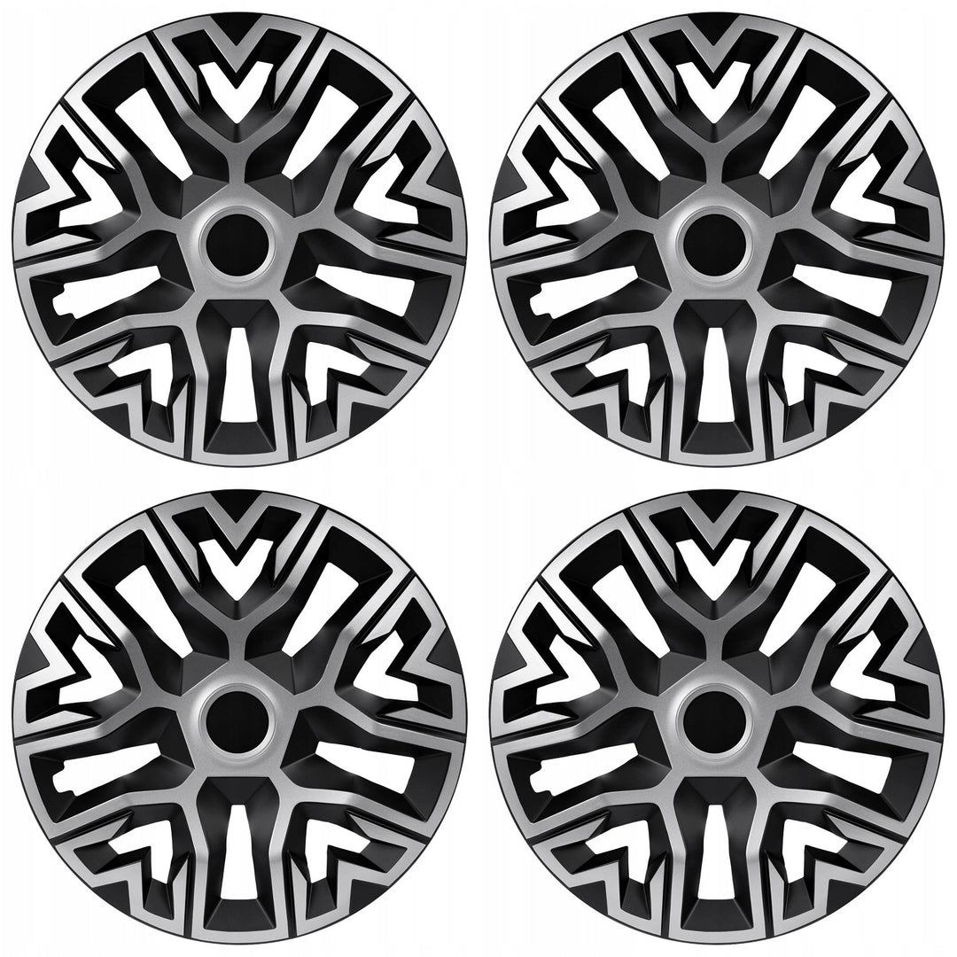 NRM The Best Enjoliveurs universels bicolores argent/noir 15'' 4 pièces