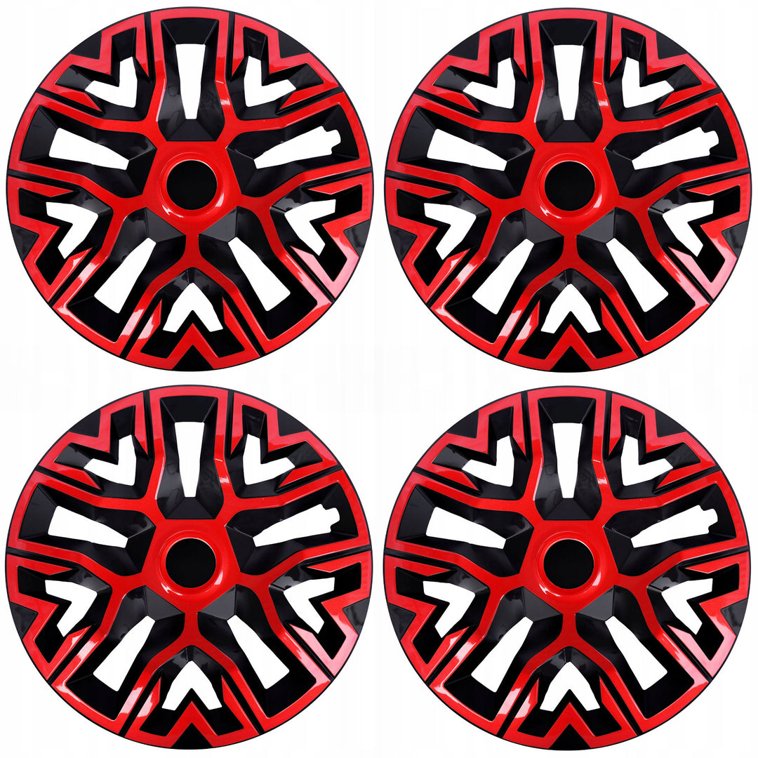 15'' NRM The Best Enjoliveurs universels bicolores rouge/noir 4 pièces