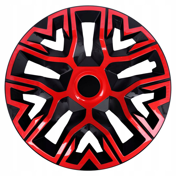 15'' NRM The Best Enjoliveurs universels bicolores rouge/noir 4 pièces
