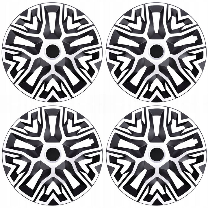 NRM The Best Enjoliveurs universels bicolores blanc et noir 15'' 4 pièces