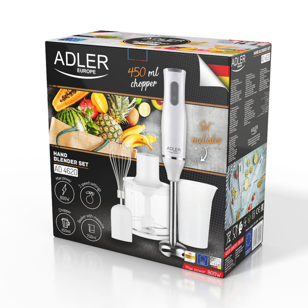 Mixeur plongeant Adler, 2 vitesses, blanc, 800W, AD 4620