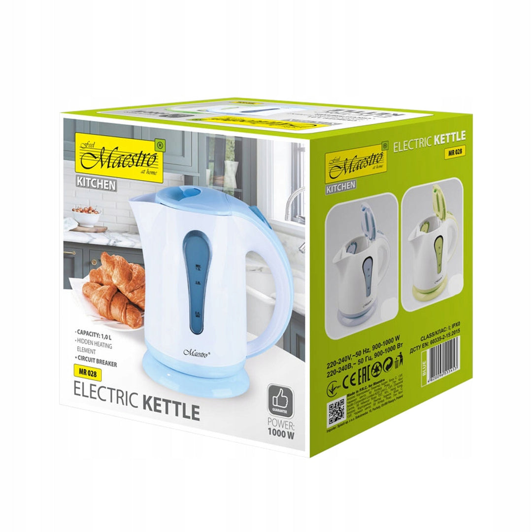 Bouilloire électrique Maestro, 1000W, 1l, bleu, MR028