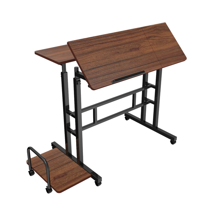 Maclean mobile laptop table desk, noir, top 80x60cm, 50kg max, hauteur réglable 67-115 cm, MC-124 B