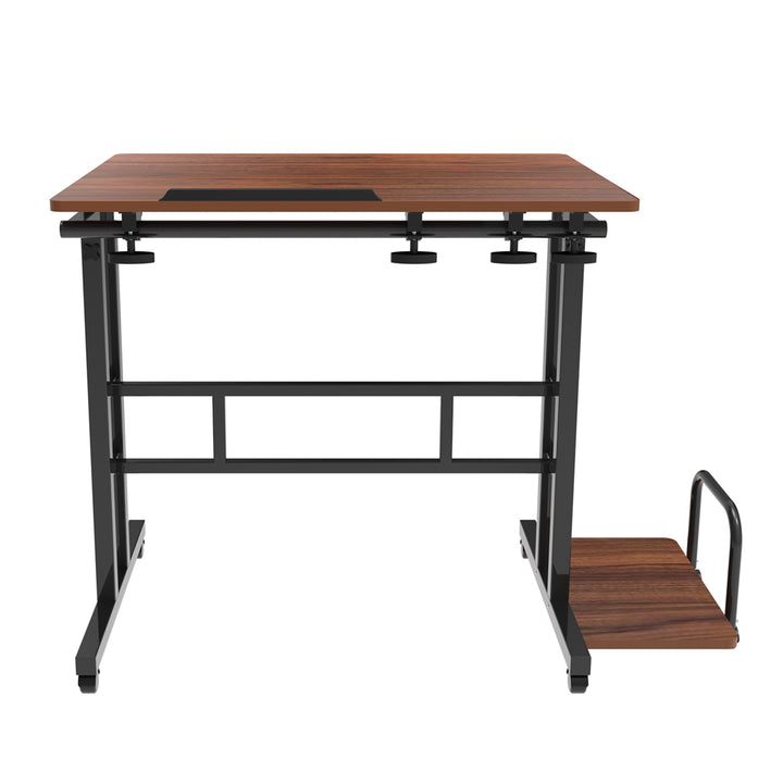 Maclean mobile laptop table desk, noir, top 80x60cm, 50kg max, hauteur réglable 67-115 cm, MC-124 B