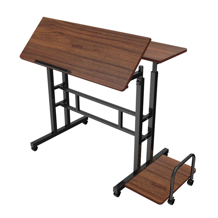 Maclean mobile laptop table desk, noir, top 80x60cm, 50kg max, hauteur réglable 67-115 cm, MC-124 B