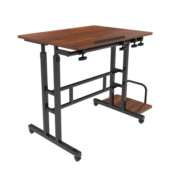 Maclean mobile laptop table desk, noir, top 80x60cm, 50kg max, hauteur réglable 67-115 cm, MC-124 B