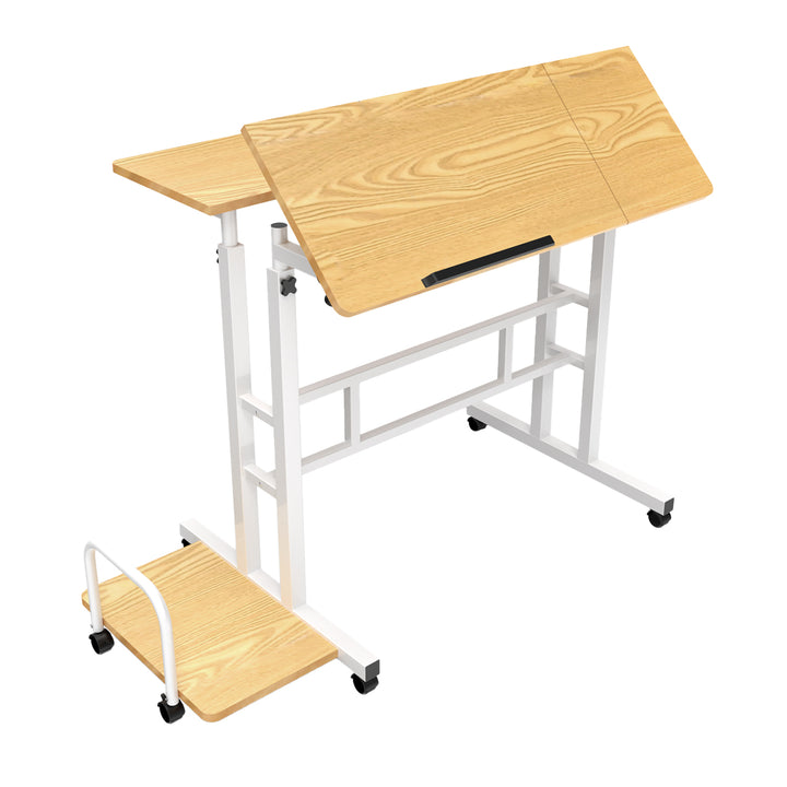 Maclean mobiele laptoptafel, wit, blad 80x60 cm, max. 50 kg, hoogteverstelling 67-115 cm, MC-124 W