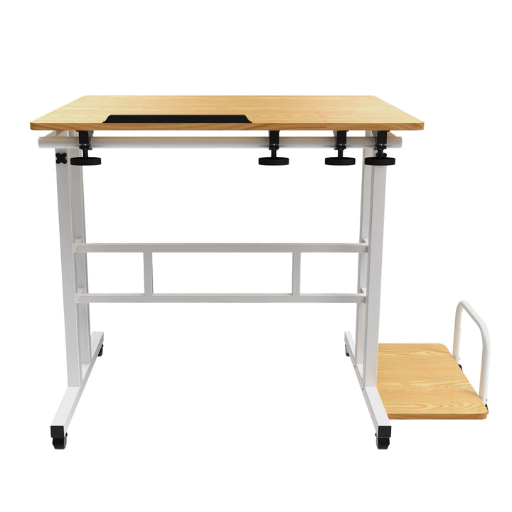 Maclean mobiele laptoptafel, wit, blad 80x60 cm, max. 50 kg, hoogteverstelling 67-115 cm, MC-124 W