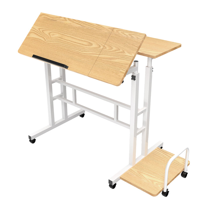Maclean mobiele laptoptafel, wit, blad 80x60 cm, max. 50 kg, hoogteverstelling 67-115 cm, MC-124 W