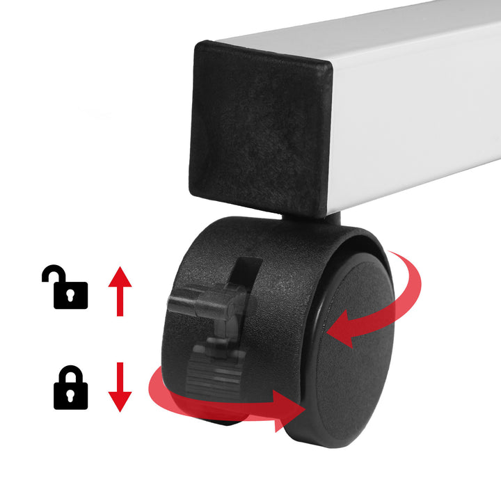 Maclean mobiele laptoptafel, wit, blad 80x60 cm, max. 50 kg, hoogteverstelling 67-115 cm, MC-124 W