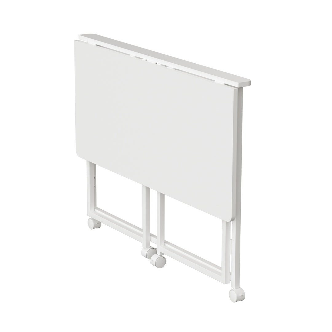 Table pliante Maclean, blanche, mobile, plateau 100x50cm, max. 50kg, MC-1250 W