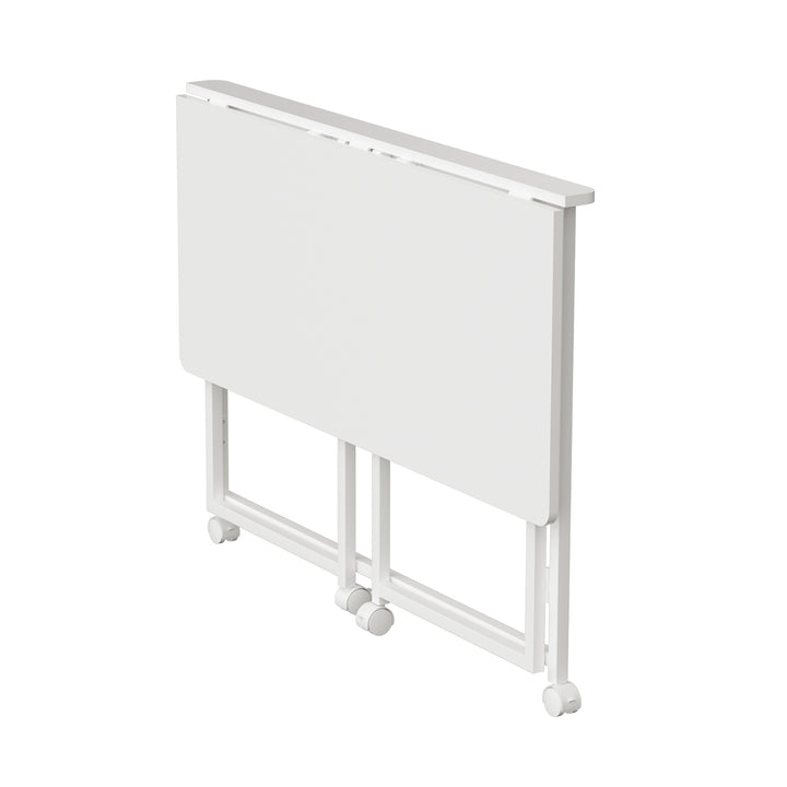 Table pliante Maclean, blanche, mobile, plateau 100x50cm, max. 50kg, MC-1250 W