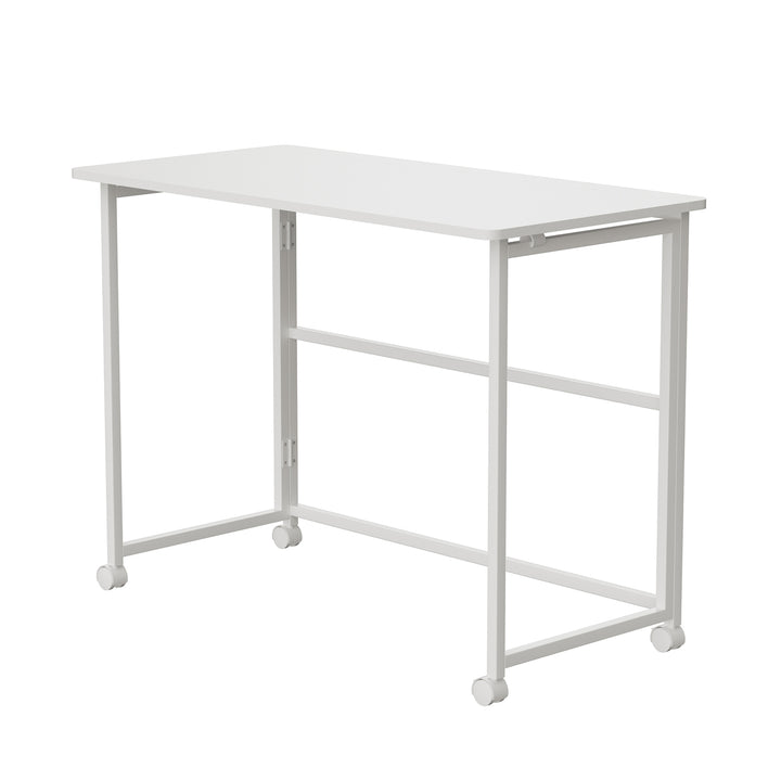 Table pliante Maclean, blanche, mobile, plateau 100x50cm, max. 50kg, MC-1250 W