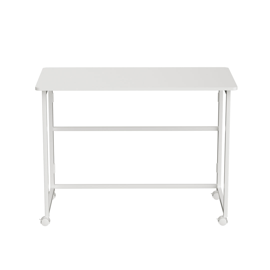 Table pliante Maclean, blanche, mobile, plateau 100x50cm, max. 50kg, MC-1250 W