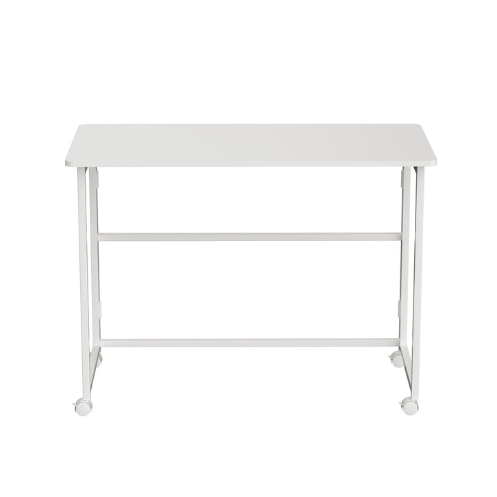 Table pliante Maclean, blanche, mobile, plateau 100x50cm, max. 50kg, MC-1250 W