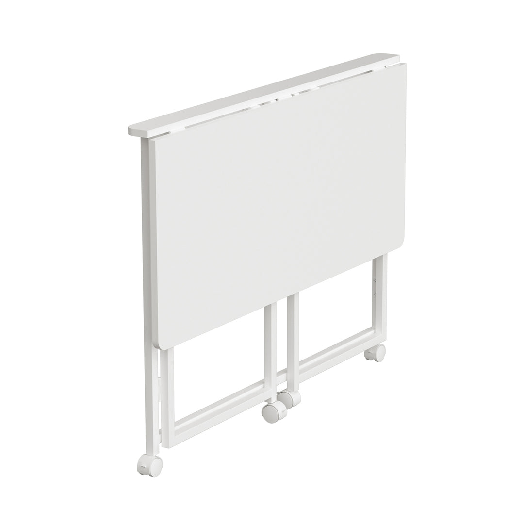 Table pliante Maclean, blanche, mobile, plateau 100x50cm, max. 50kg, MC-1250 W