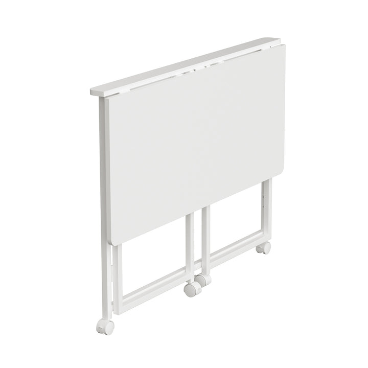 Table pliante Maclean, blanche, mobile, plateau 100x50cm, max. 50kg, MC-1250 W