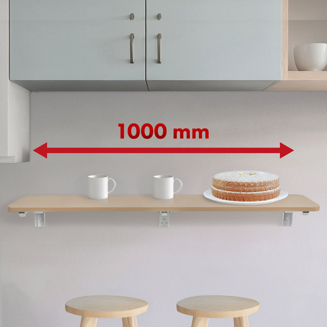 Etagère/tablette pliante Maclean, couleur bois clair, 100x20 cm, max.50 kg, MC-129 WD