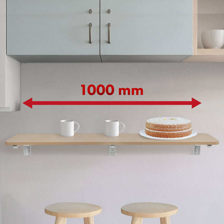 Etagère/tablette pliante Maclean, couleur bois clair, 100x20 cm, max.50 kg, MC-129 WD