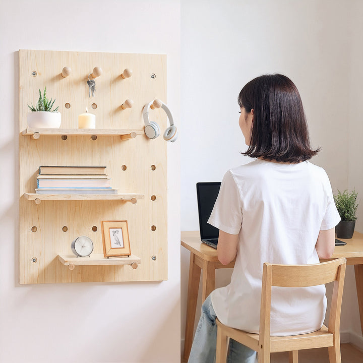 Organisateur de tableau blanc en bois Maclean, couleur bois clair, 40x60 cm, max. 20 kg, MC-130 WD