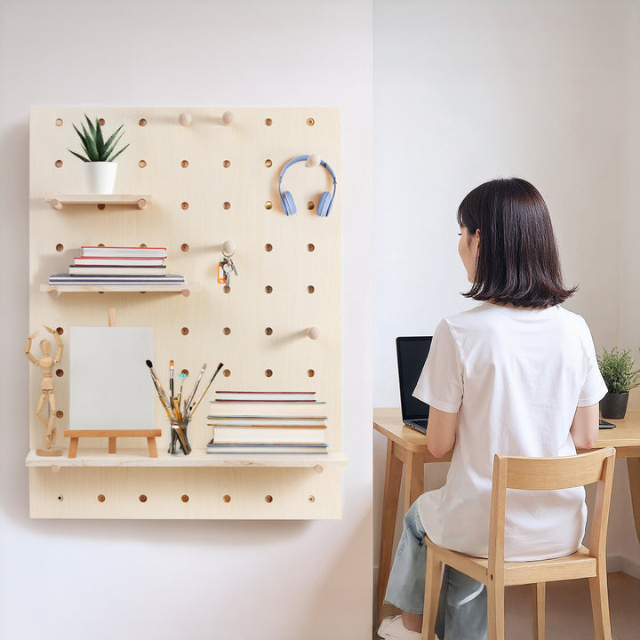 Organisateur de tableau blanc en bois Maclean, couleur bois clair, 60x80 cm, max. 20 kg, MC-131 WD