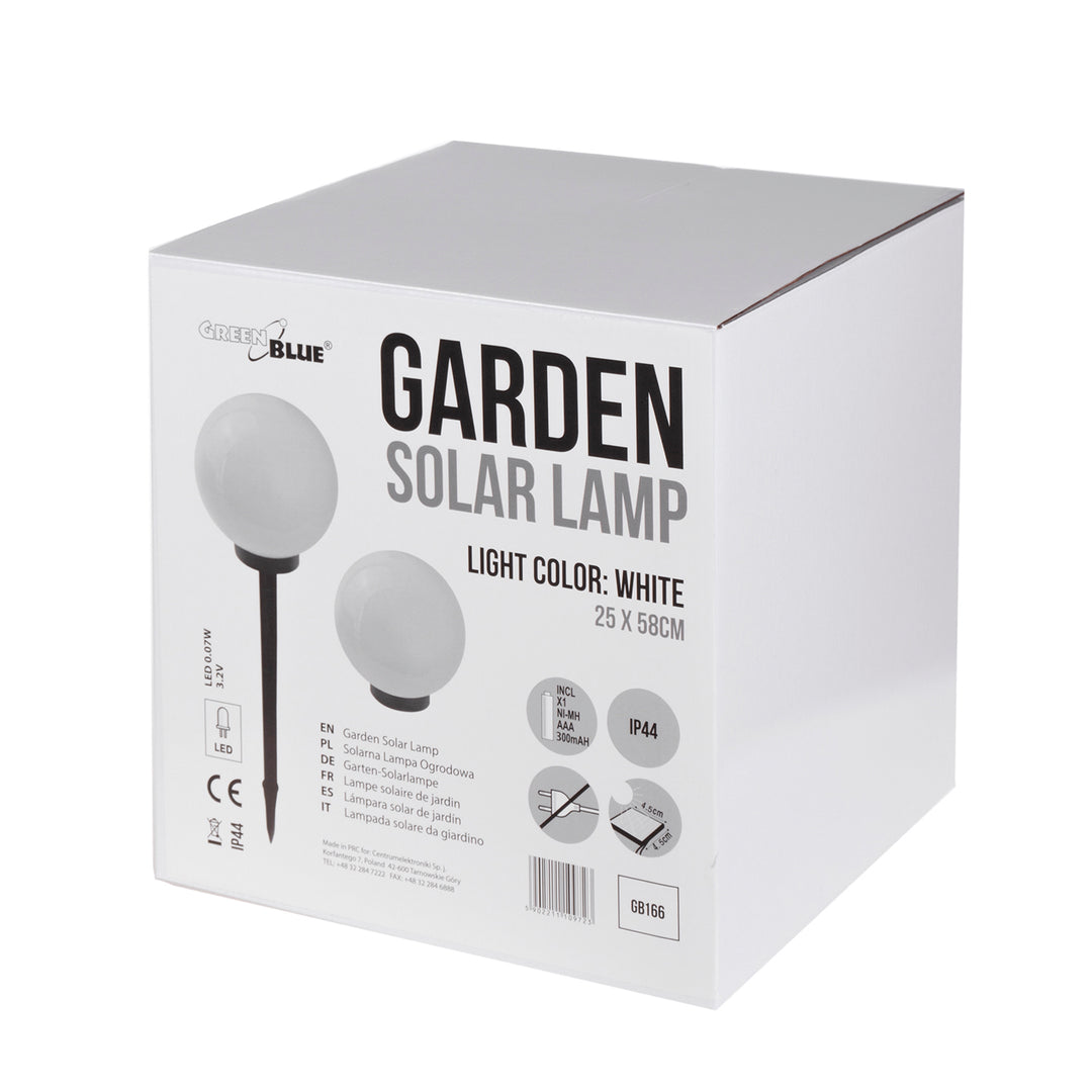 Lampe solaire GreenBlue, autoportante, jardin, sphère 25x25x58cm, LED blanche, GB166, 4 pièces