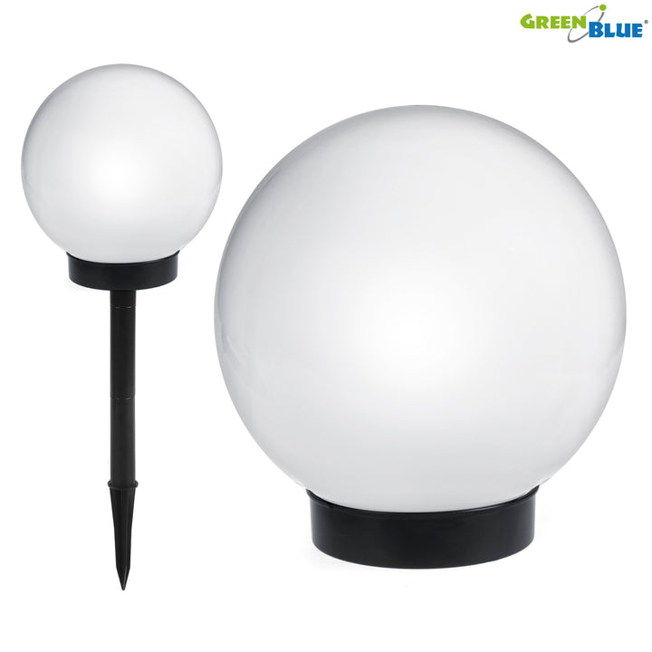 Lampe solaire GreenBlue, autoportante, jardin, sphère 25x25x58cm, RGB LED, GB165, 4 pièces
