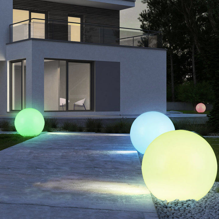 Lampe solaire GreenBlue, autoportante, jardin, sphère 25x25x58cm, RGB LED, GB165, 4 pièces