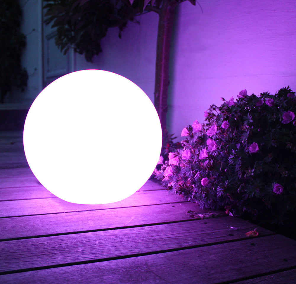 Lampe solaire GreenBlue, autoportante, jardin, sphère 25x25x58cm, RGB LED, GB165, 4 pièces